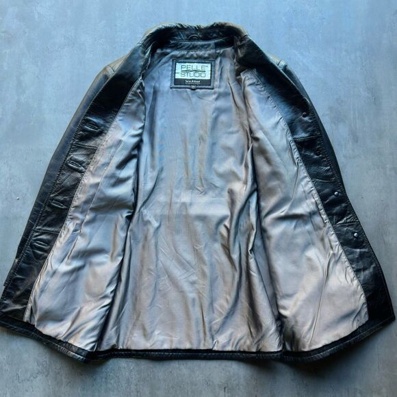 Wilsons Soft Plush Leather PELLE Studio Mid Long Jacket Coat Lined Womens Size L - Picture 5 of 14